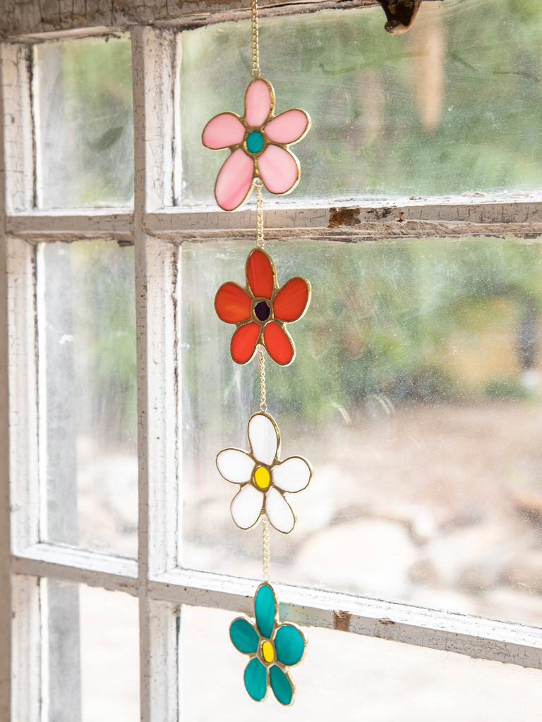 Stained Glass Sun Catcher - Daisies-view 1
