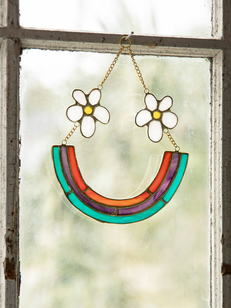 Stained Glass Window Hanging - Smiley Face-view 1