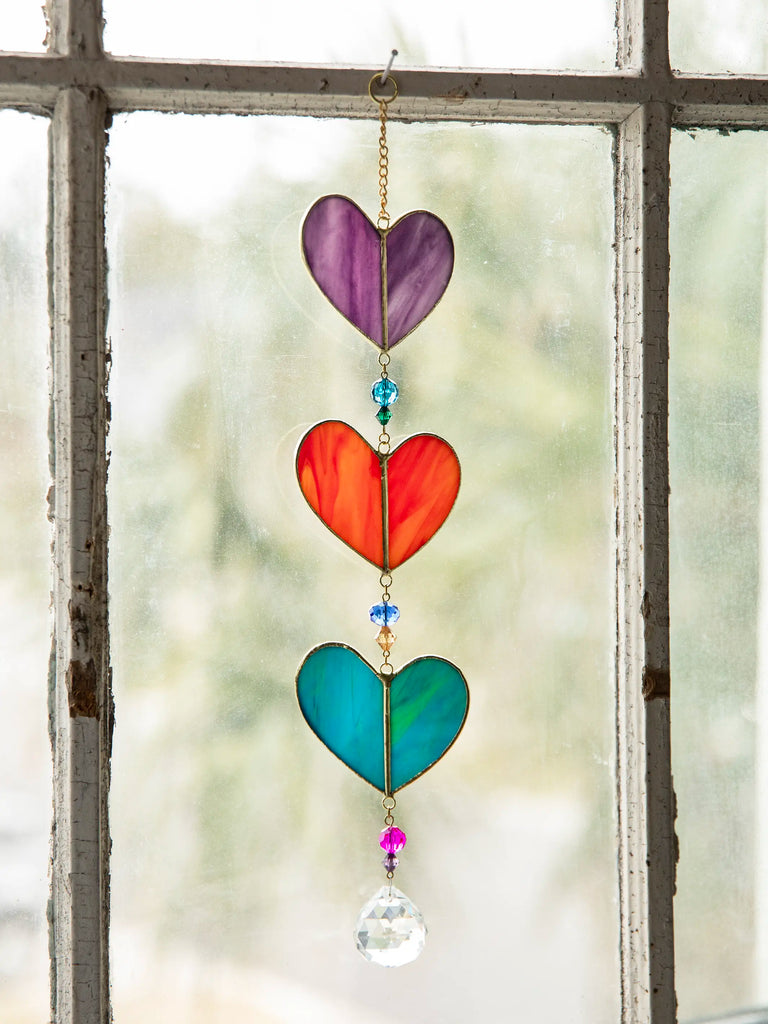 Stained Glass Suncatcher Mobile - Heart-view 1