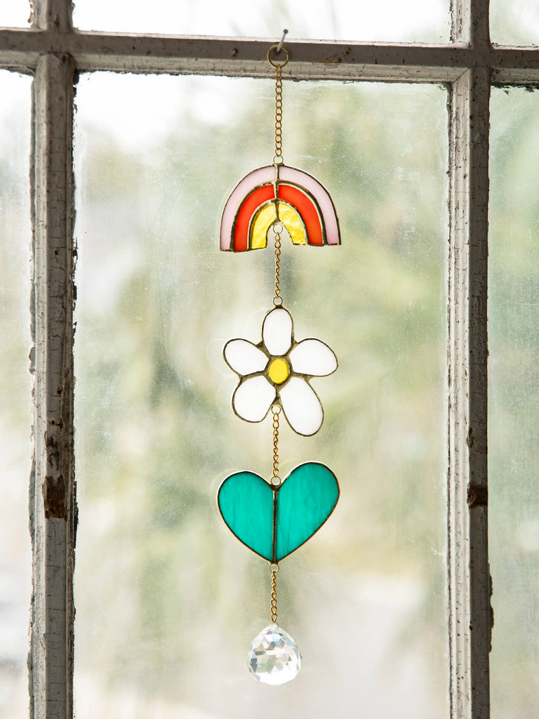 Stained Glass Suncatcher Mobile - Rainbow-view 1