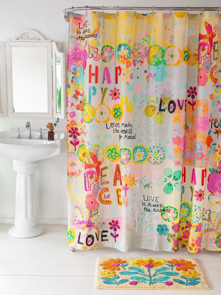 Boho Shower Curtain - Life Is A Canvas-view 1