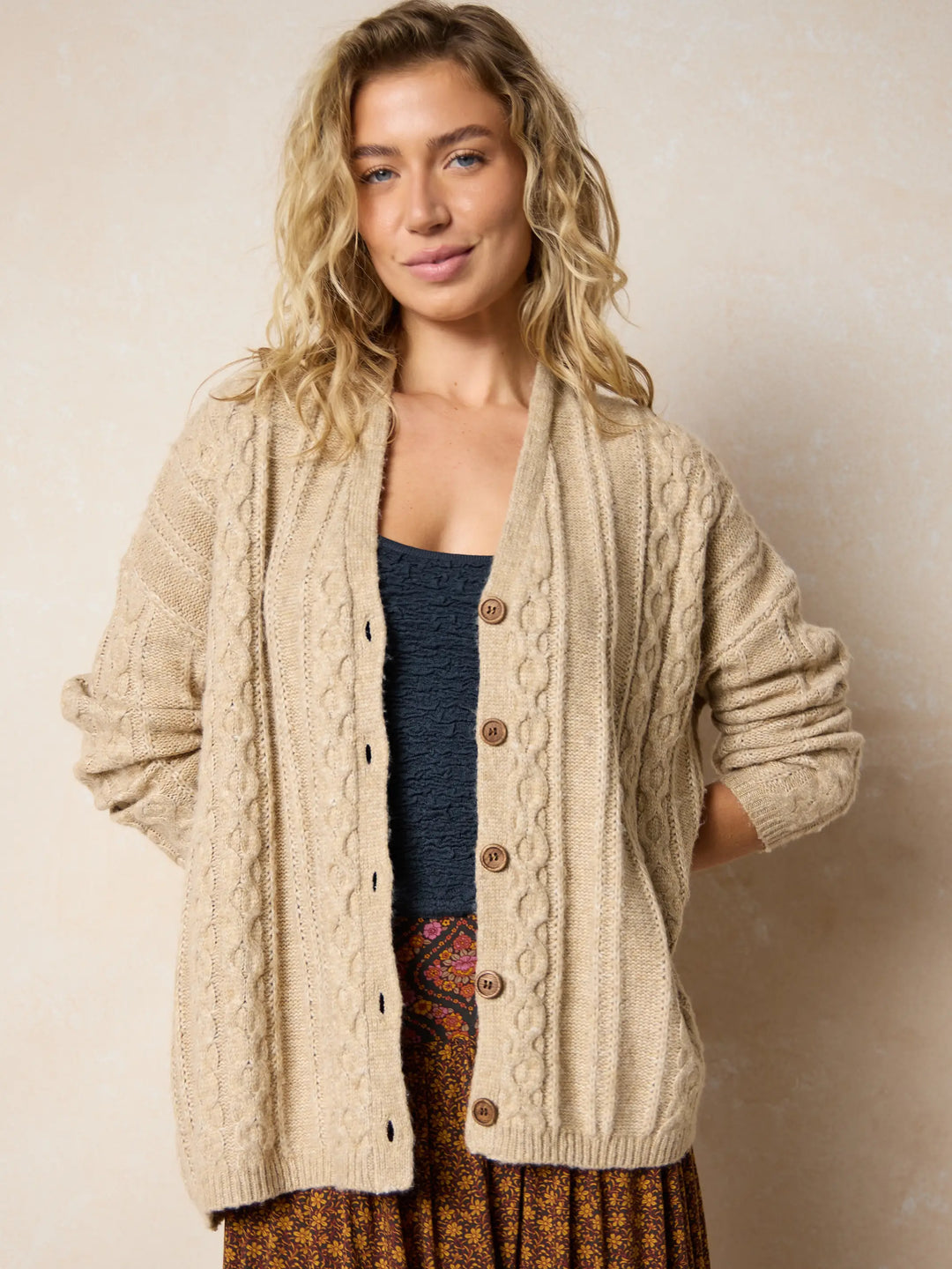 So Soft Grandpa Cardigan Tan – Natural Life