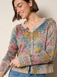 Your Everything Cardigan Sweater - Drawn Garden Multi-view 1