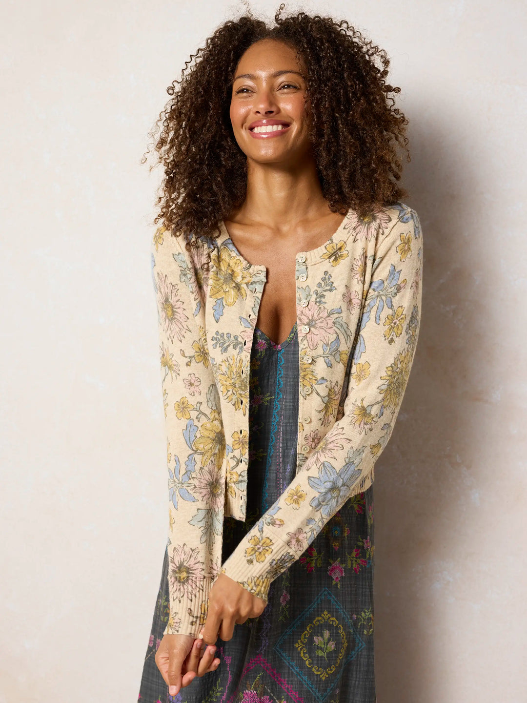 Your Everything Cardigan Sweater - Ivory Dahlia Floral – Natural Life