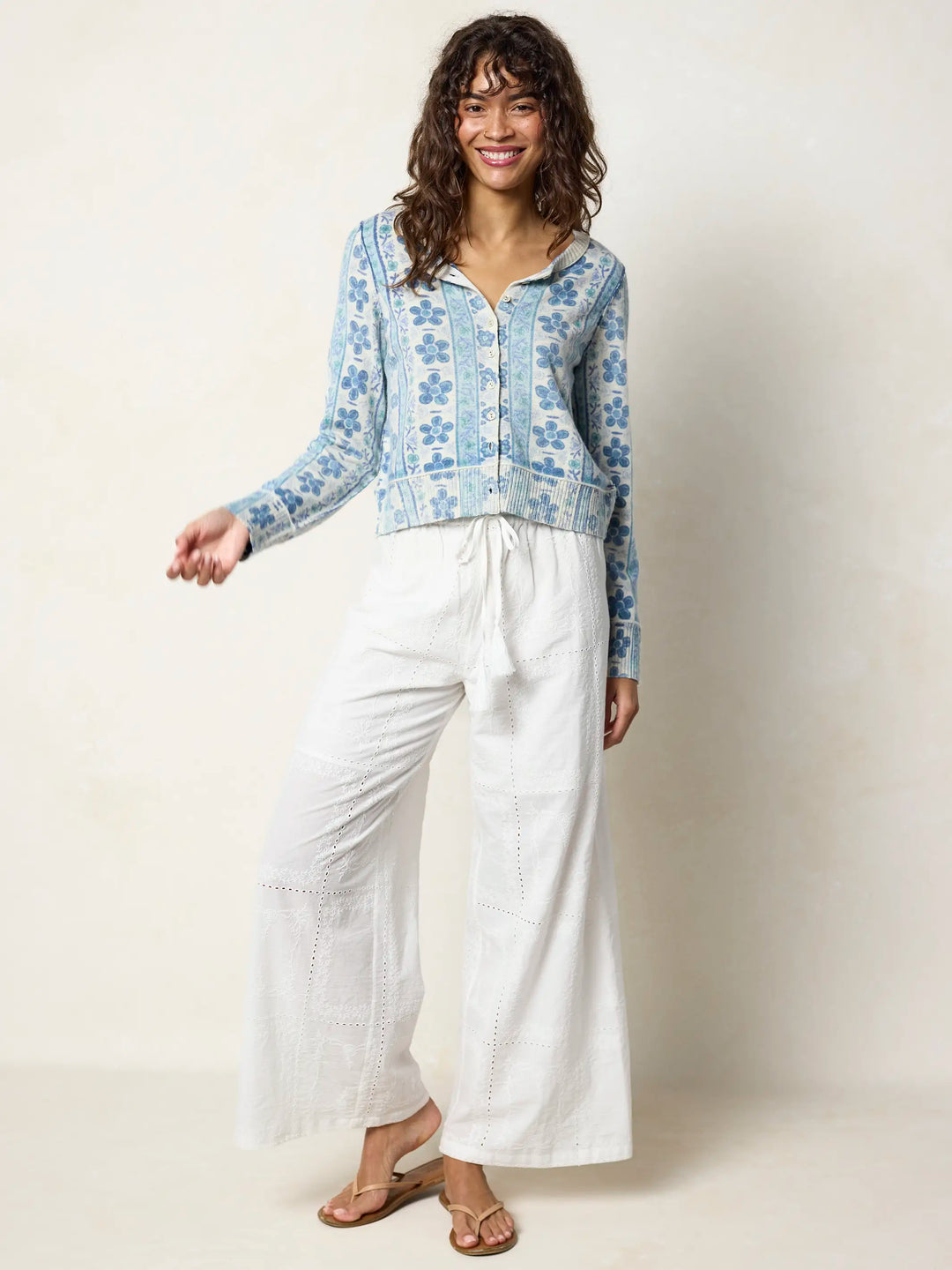 Your Everything Cardigan Sweater - Lima Stripe Light Grey