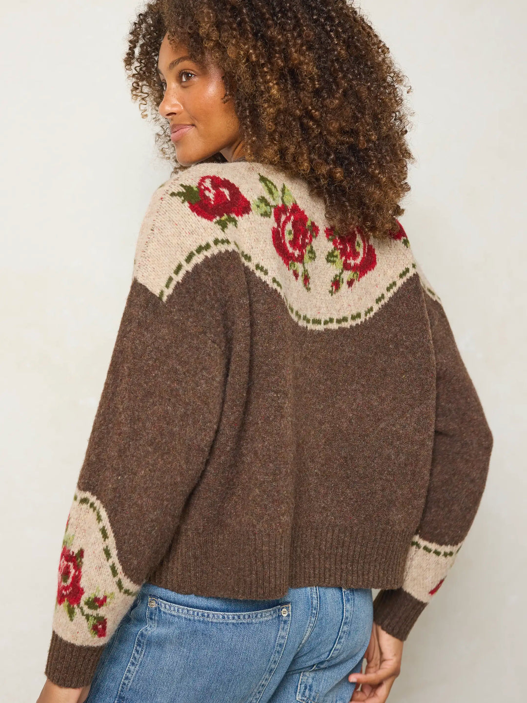Jacquard Button Front Cardigan Sweater - Espresso Rose – Natural Life