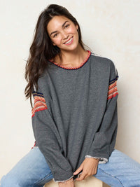 Trim Sweatshirt|Charcoal-view 1