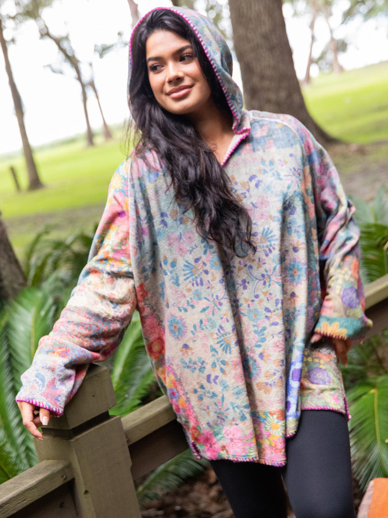 Cozy Blanket Hoodie - Floral Patchwork – Natural Life