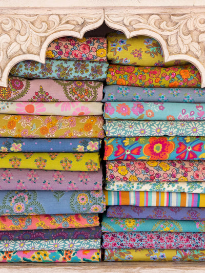 Mix & Match Cotton Fitted Sheet - Turquoise Folk Floral-view 2