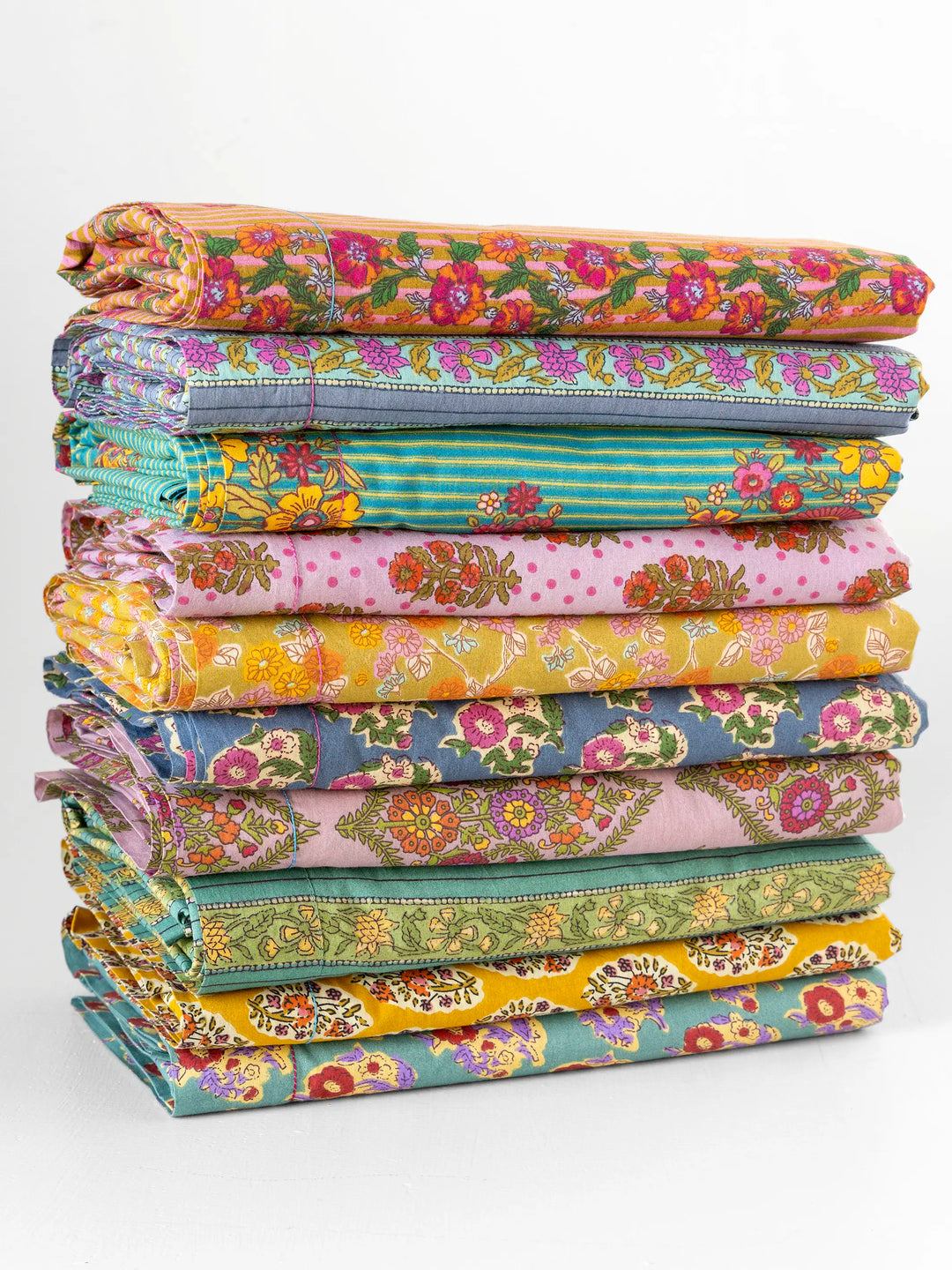 Mix & Match Cotton Fitted Sheet - Turquoise Folk Floral – Natural Life