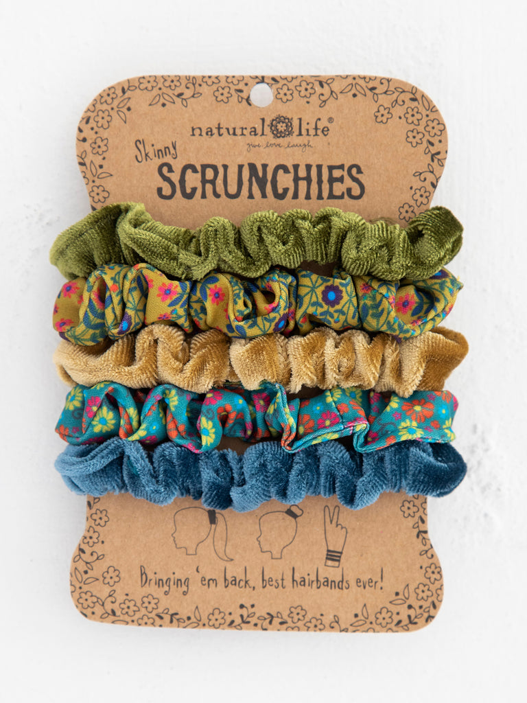 Print and Velvet Scrunchies|Sage-view 2