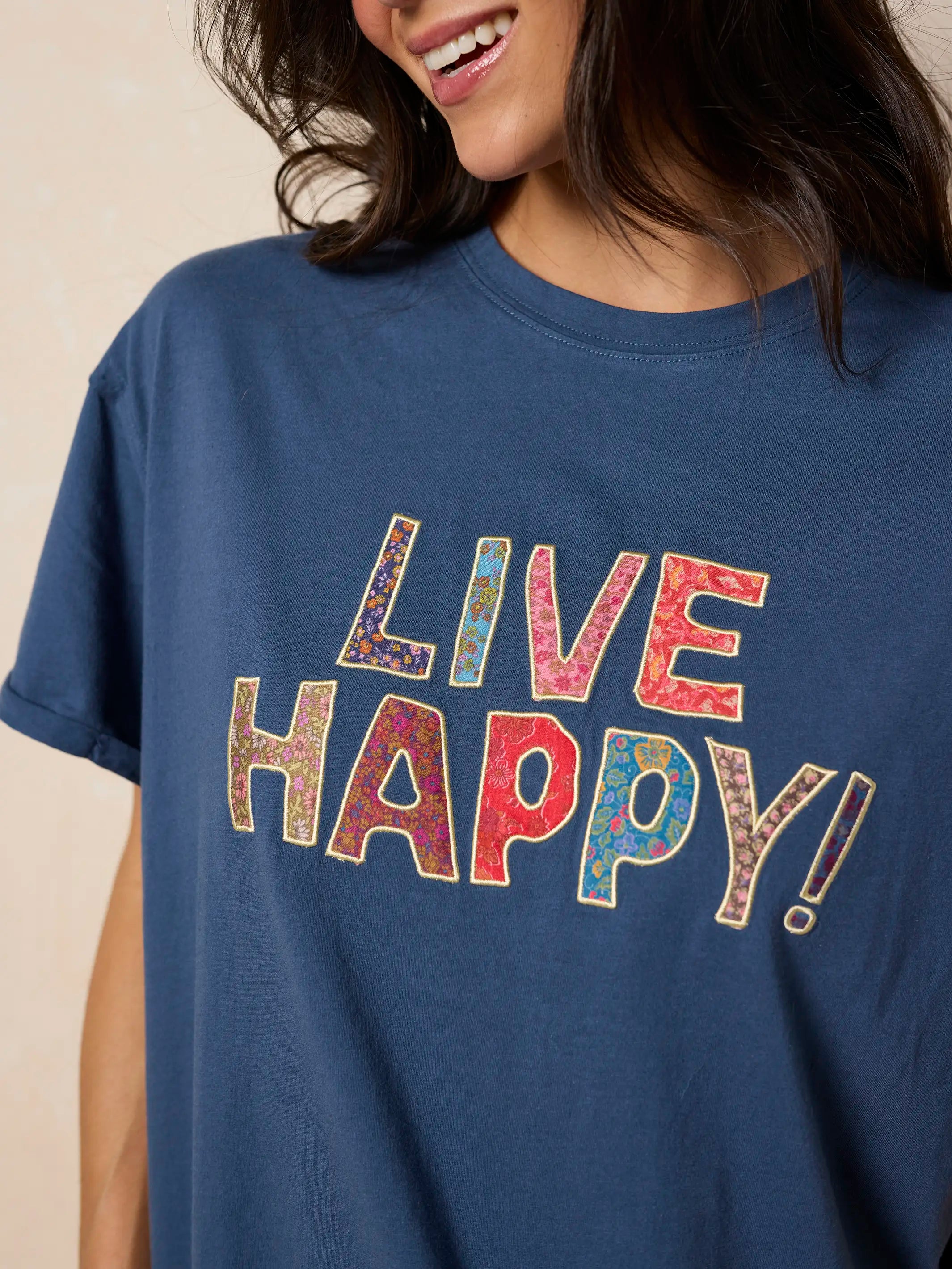 Take It In Cotton Applique Tee - Live Happy – Natural Life