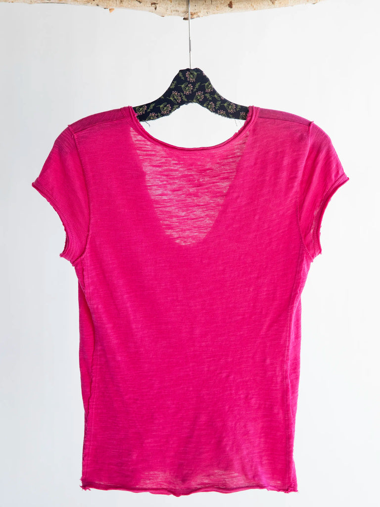 Molly Knit Tee Shirt - Pink Flambe-view 6