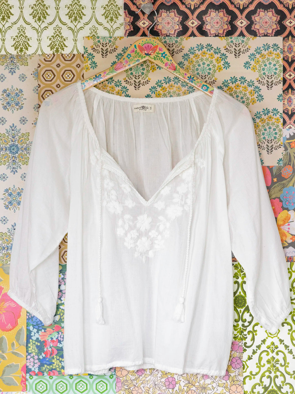 Christy Embroidered Cotton Blouse - Ivory – Natural Life