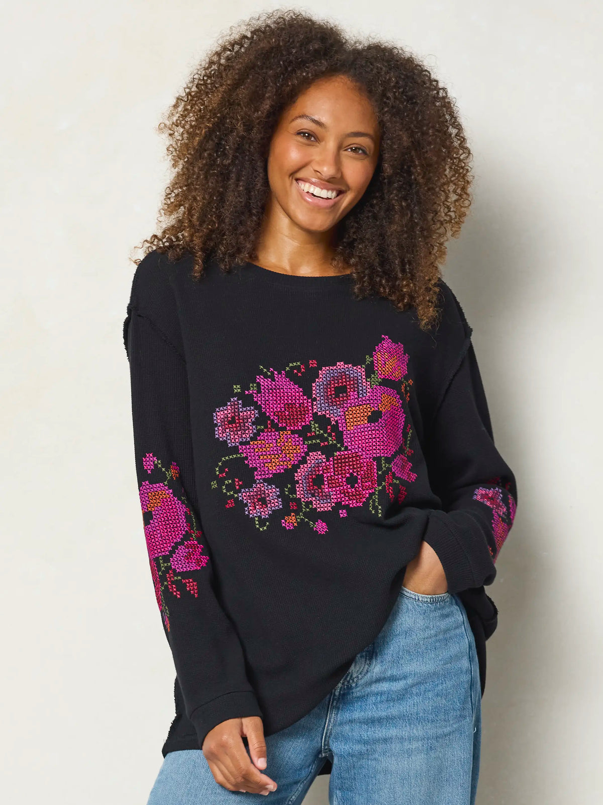 Aida Embroidered Thermal - Cross Stitch Black – Natural Life