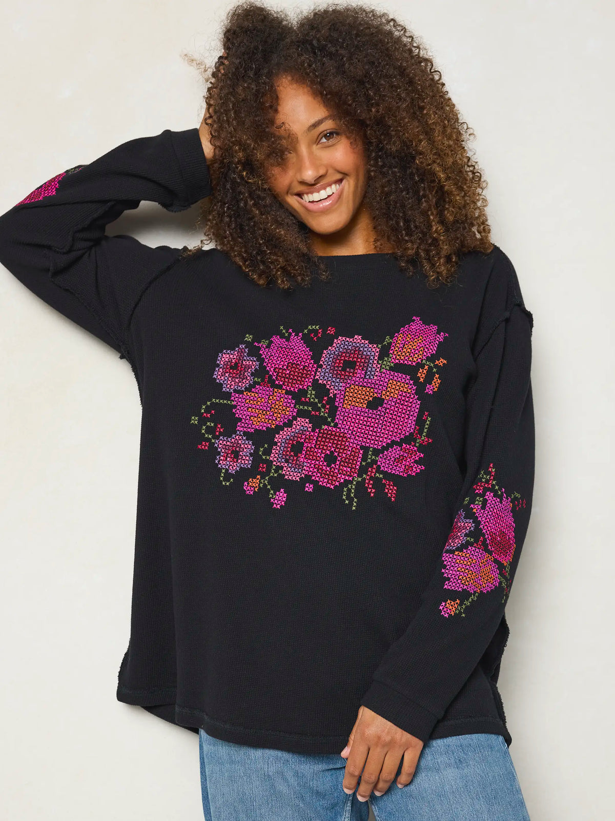 Aida Embroidered Thermal - Cross Stitch Black – Natural Life