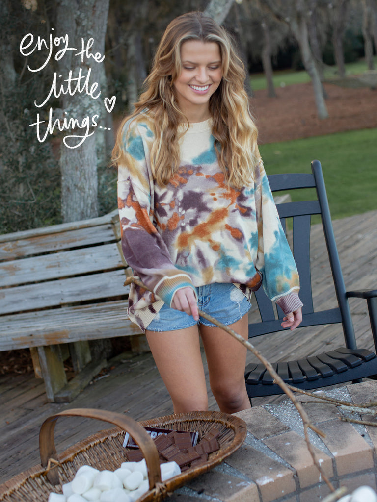Taylor Oversized Sweater|Sunset Tie-Dye-view 2