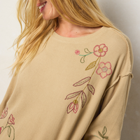 Embroidered thermal top zoomed in