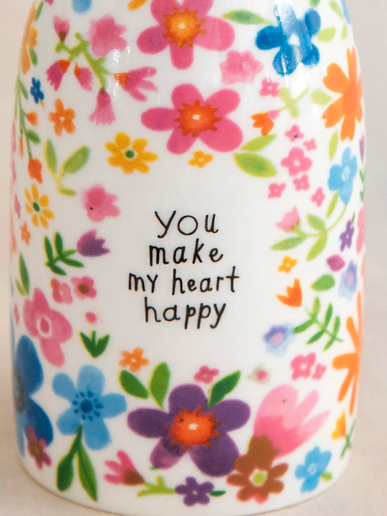 Ceramic Bud Vase - You Make My Heart Happy-view 2