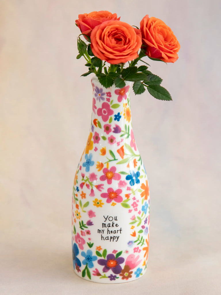 Ceramic Bud Vase - You Make My Heart Happy-view 1