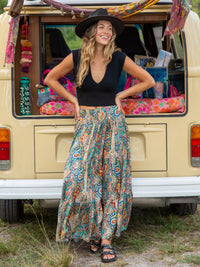 Hanna Convertible Maxi Skirt - Bright Paisley-view 1