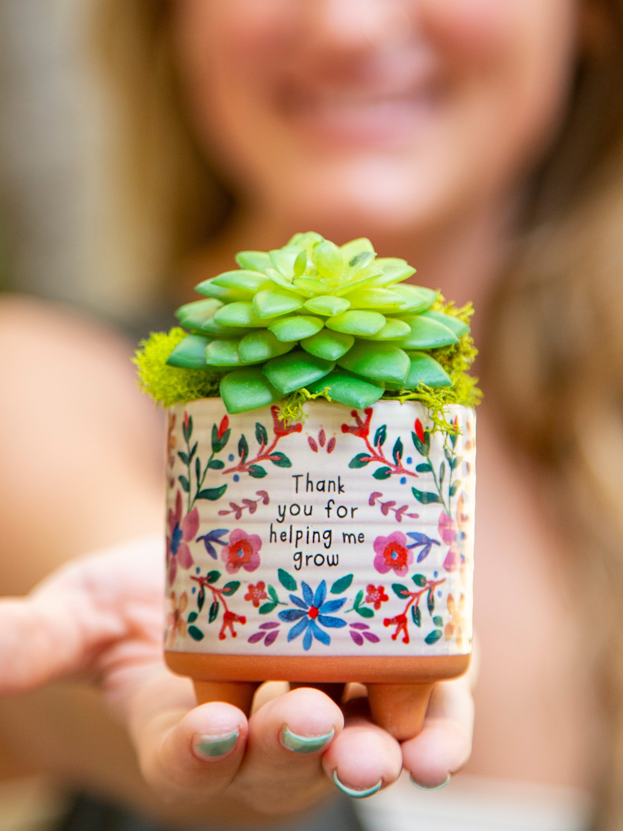 thank you plant pot Mini Artisan Planter