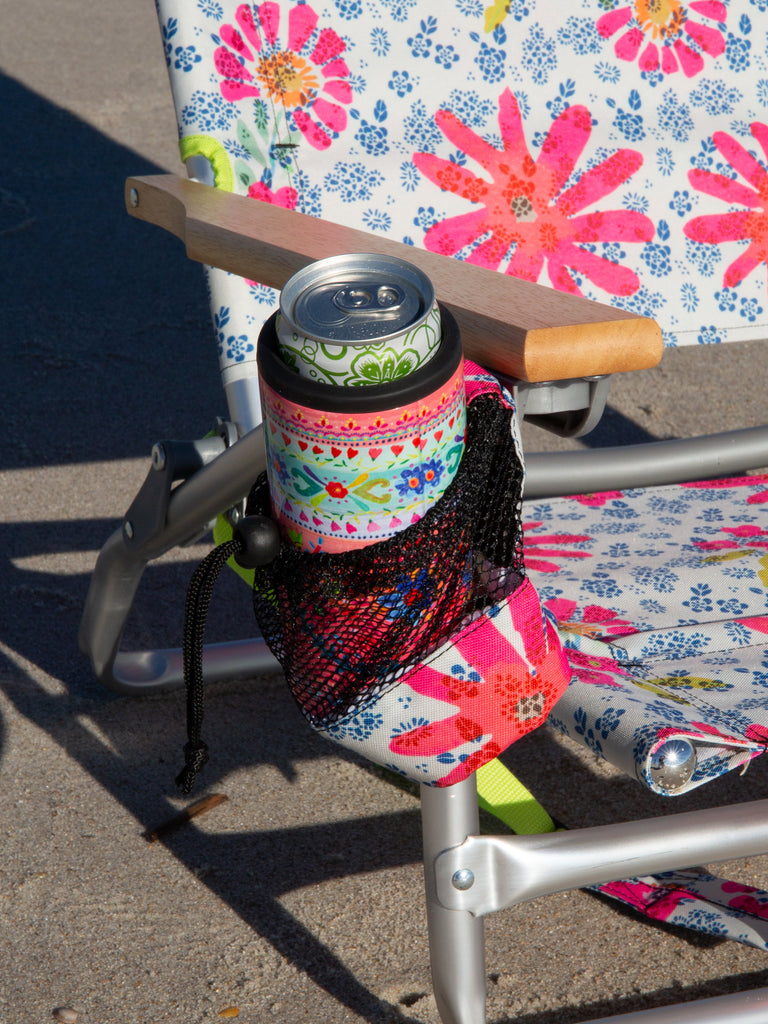 Folding Backpack Beach Chair - Neon Daisies-view 5