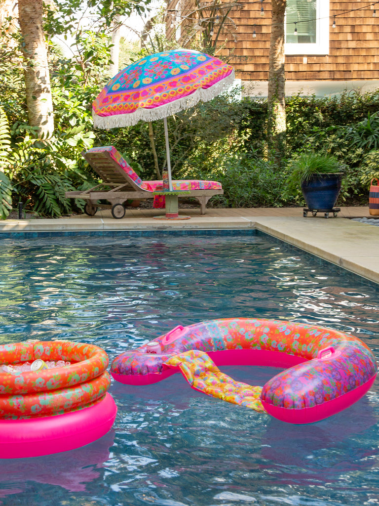 Pool Float Lounger - Pink Borders-view 5