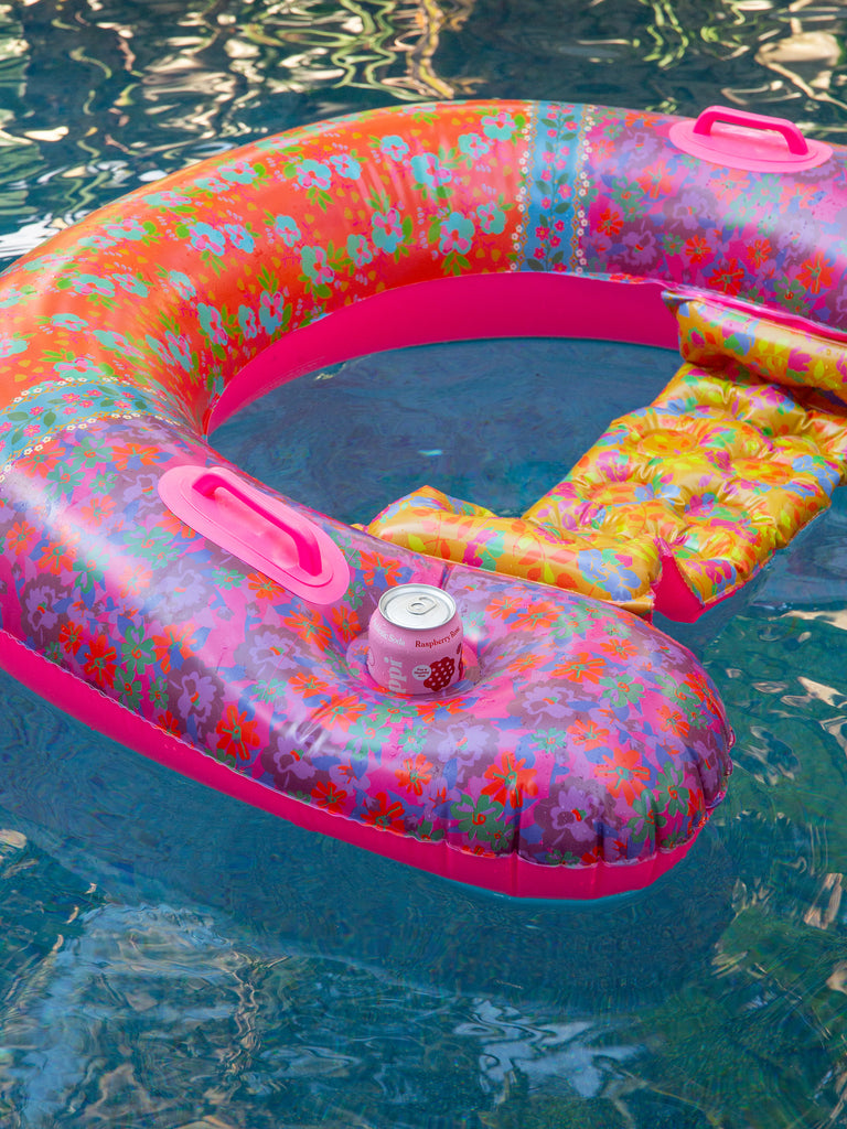 Pool Float Lounger - Pink Borders-view 1