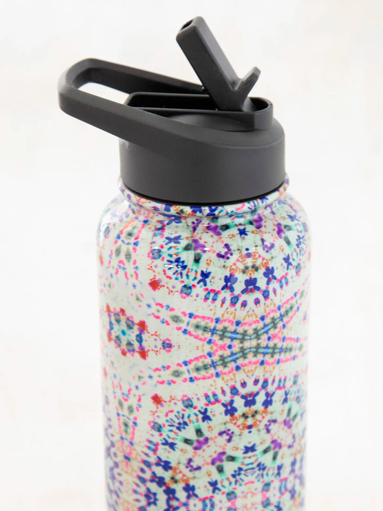 XL Stainless Steel Water Bottle - Dark Cream Tie-Dye-view 2