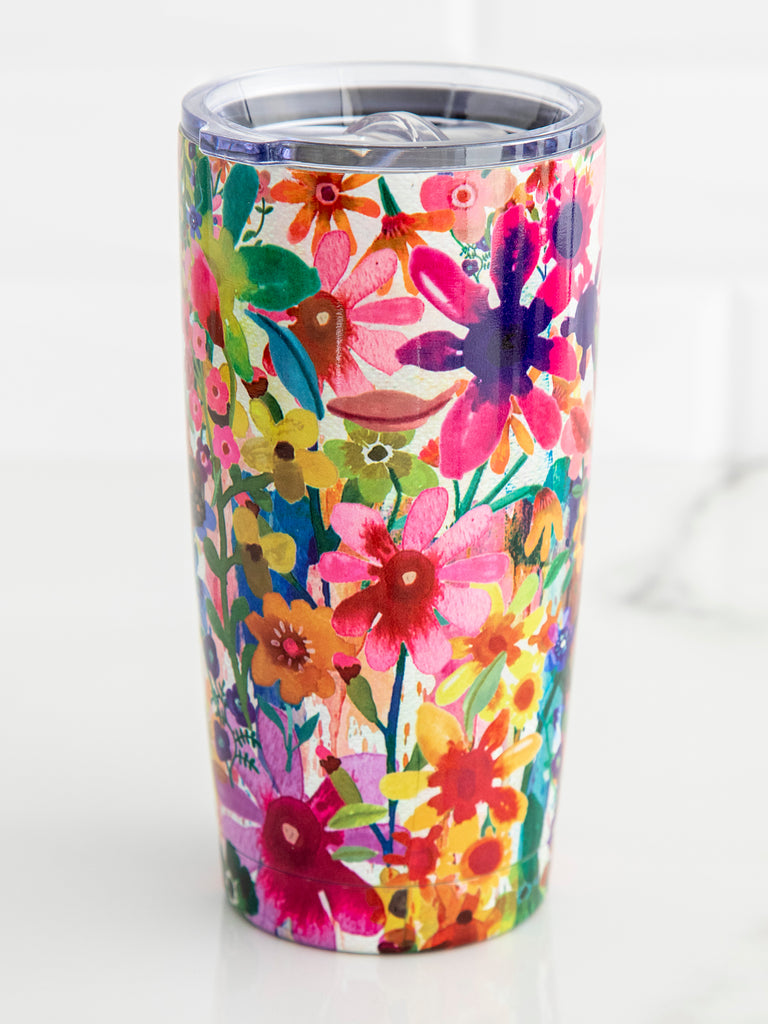 Stainless Steel Tumbler Watercolor Floral Natural Life