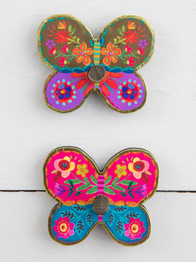 Wooden Wall Hooks, Set of 2 - Butterfly-view 3