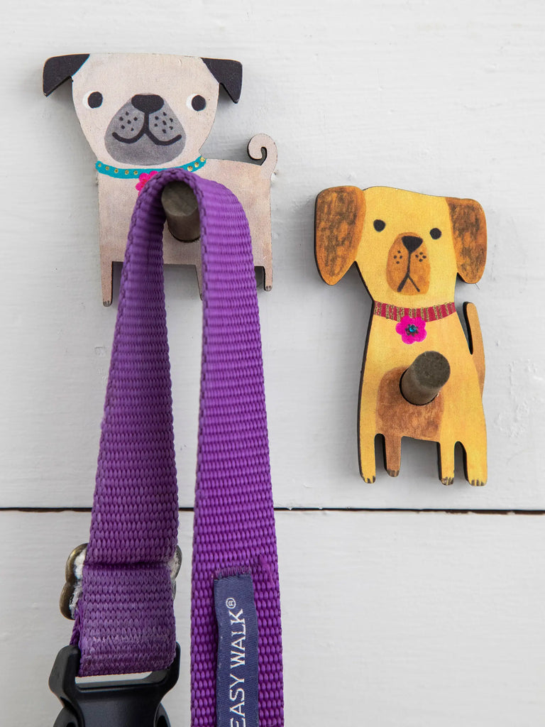 Wooden Wall Hooks, Set of 2 - Dog-view 1