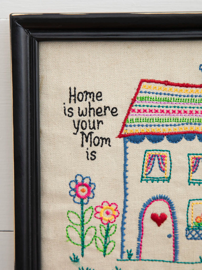 Embroidered Wall Plaque - Home Mom-view 2
