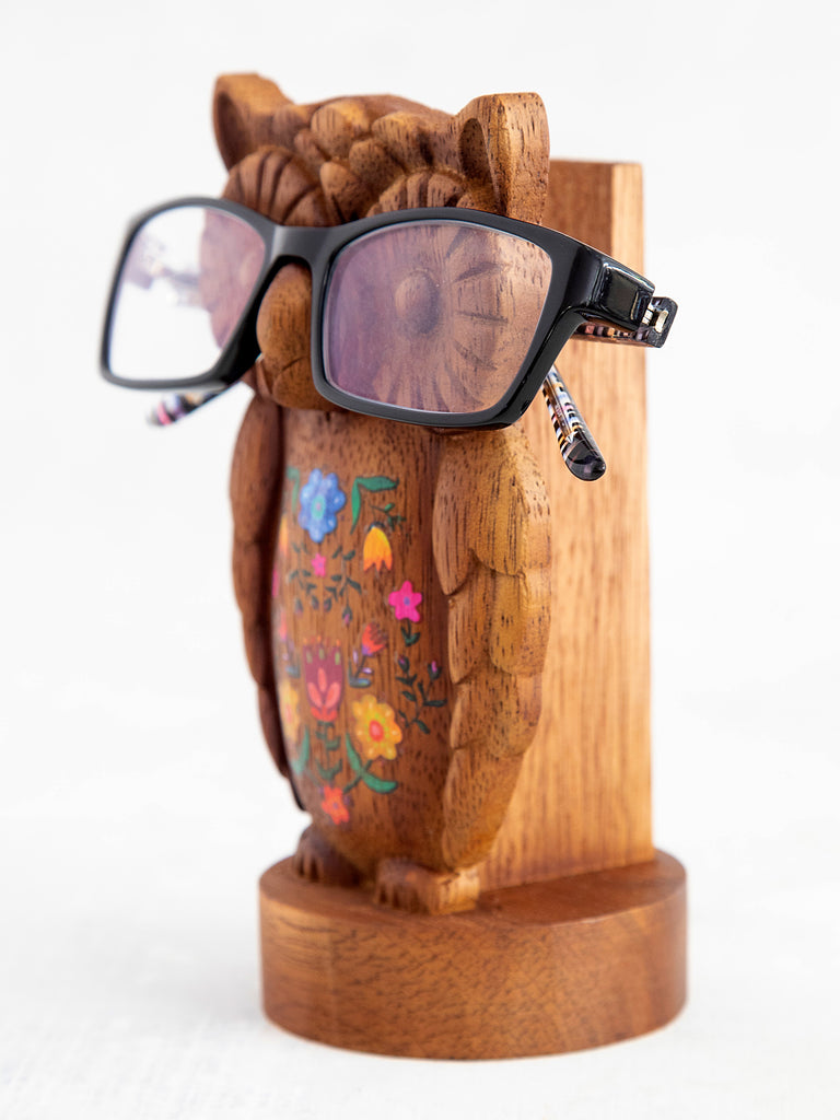 Eyeglass Holder Stand Owl Natural Life
