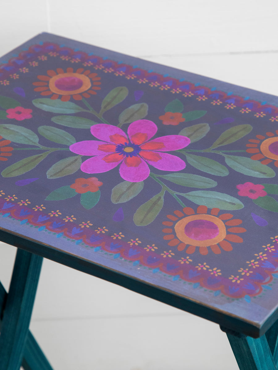Wooden TV Tray Table - Folk Floral