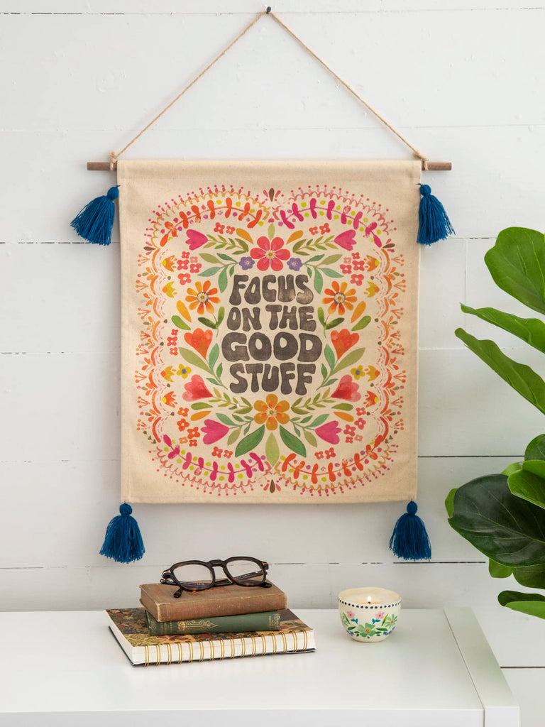 Tassel Wall Tapestry - Focus On The Good-view 1