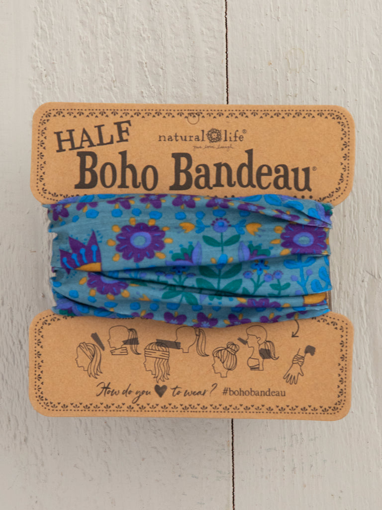 Mandala Half Boho Bandeau|Blue Floral-view 1