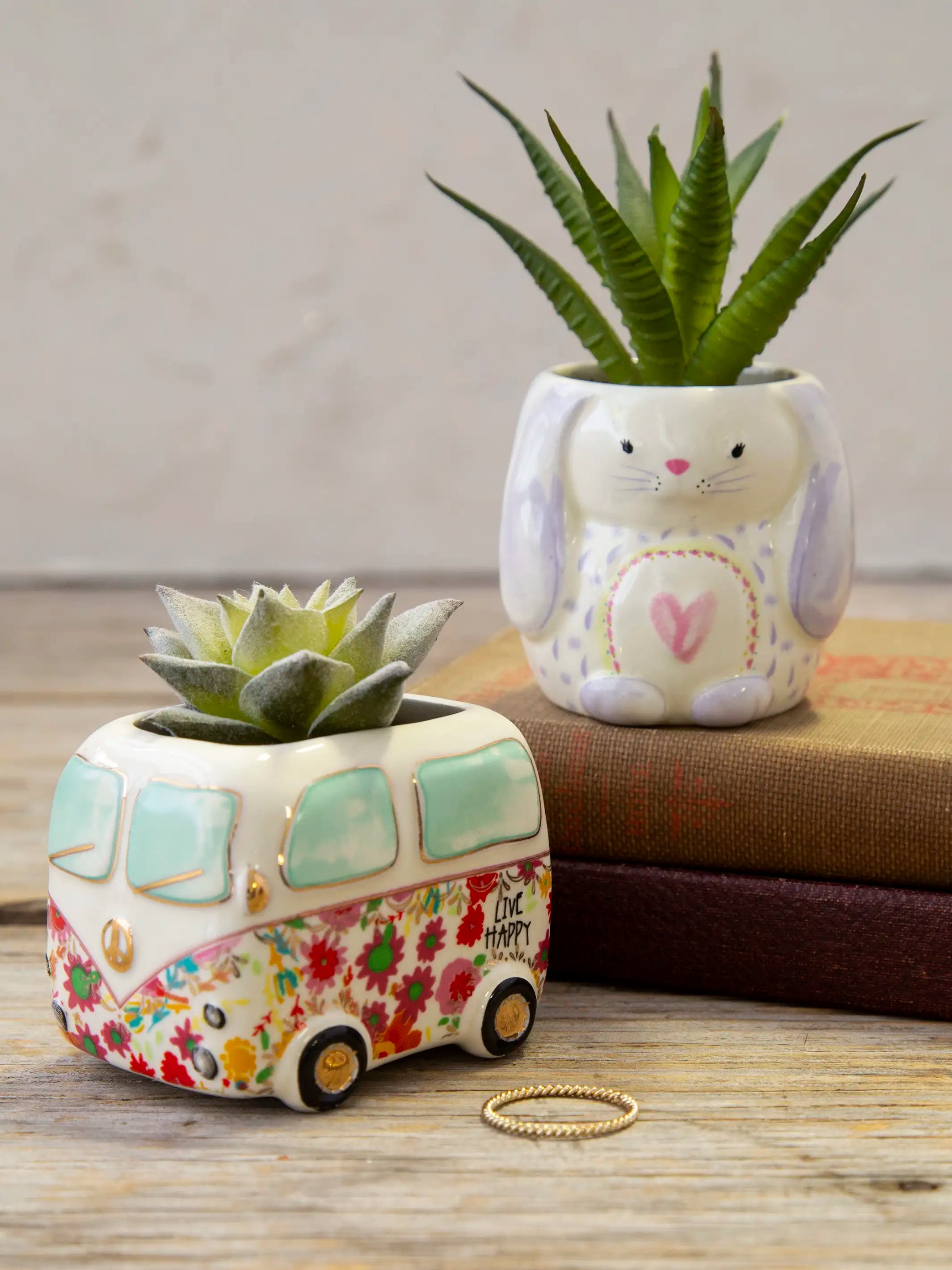 natural life succulents Natural Life Bunny Critter Faux Succulent