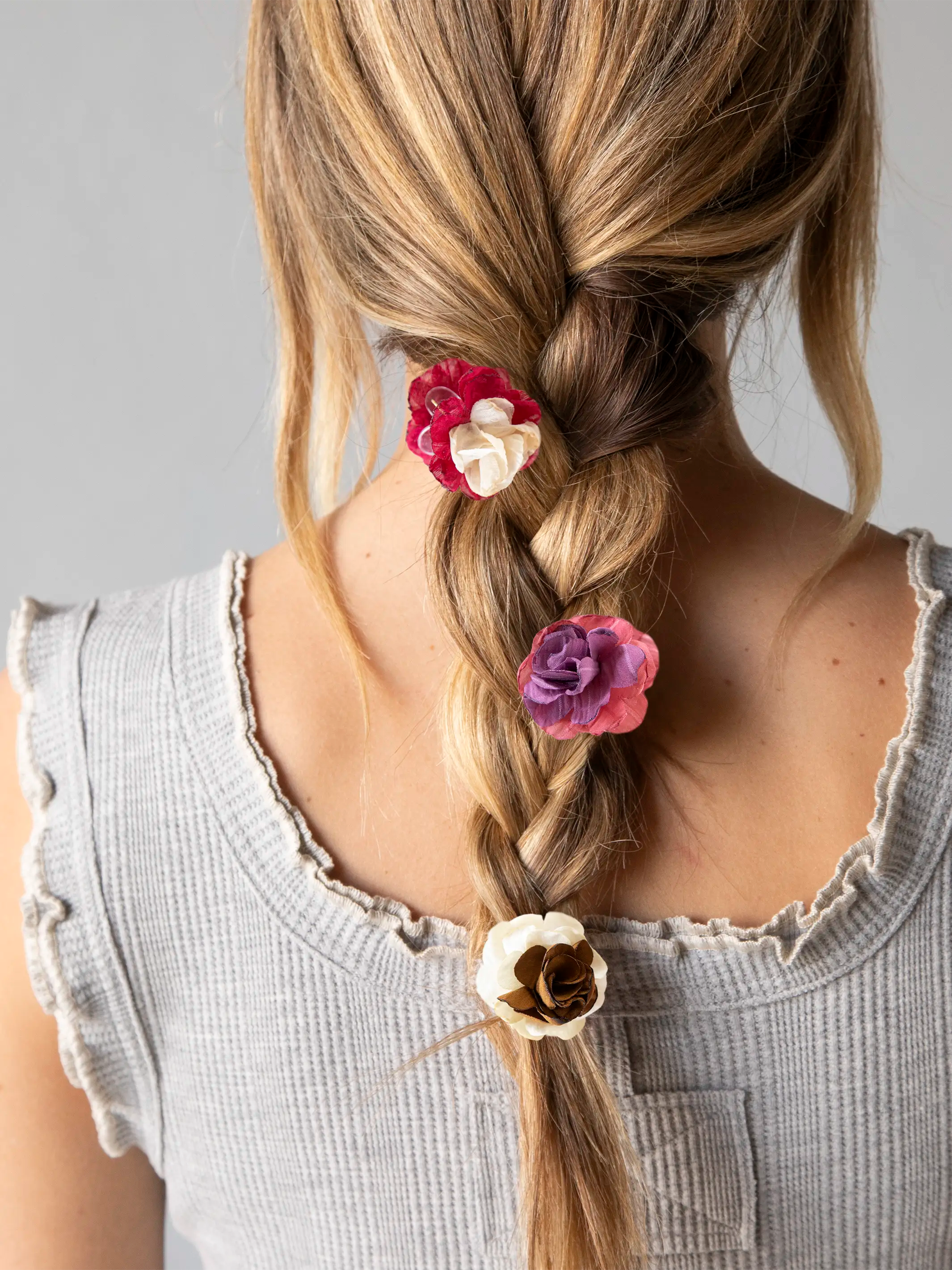 4pc boho hair clips  4 Piece Set Sweet Candy Color Lotus Flower Hair Clips, Boho  main image 3