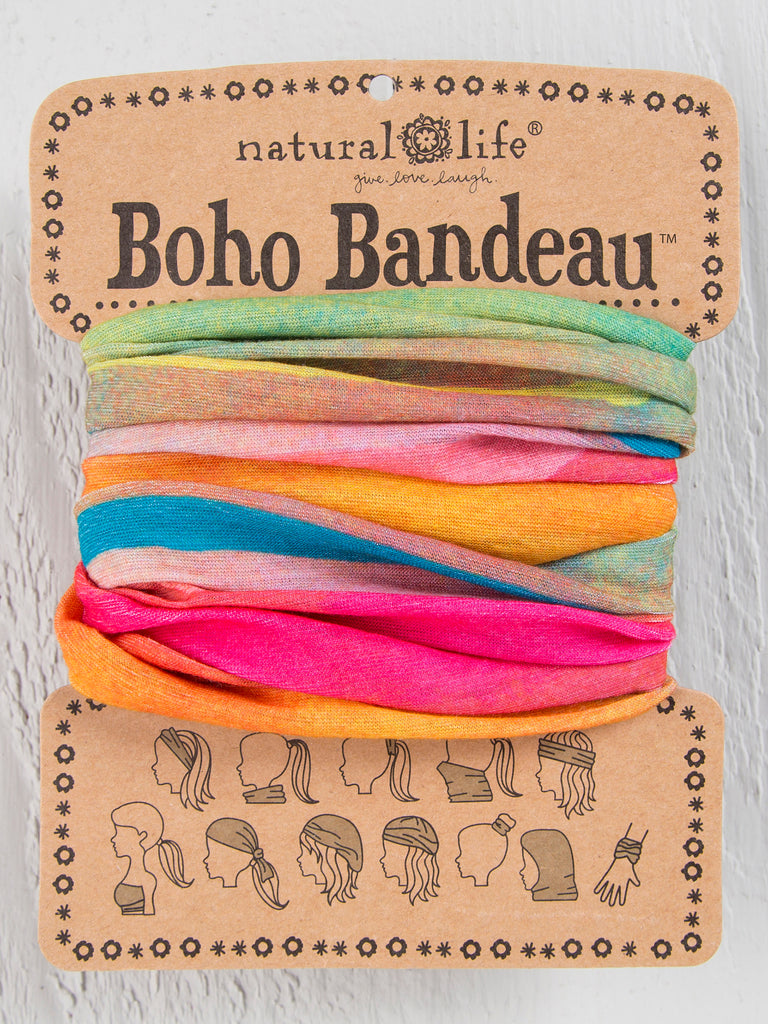 Full Printed Boho Bandeau|Rainbow Ombre-view 1