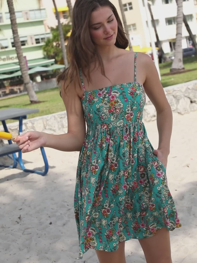 Bailey Dress - Turquoise Floral-view 4