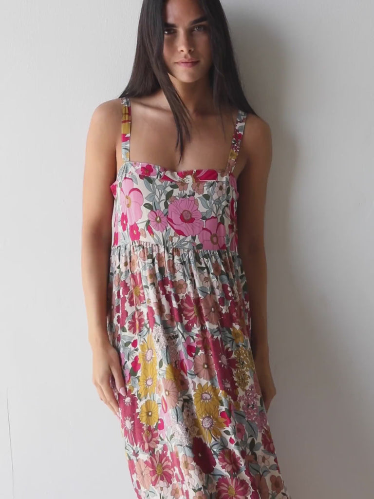 Patti Side Slit Maxi Dress - Vintage Summer Floral-view 4