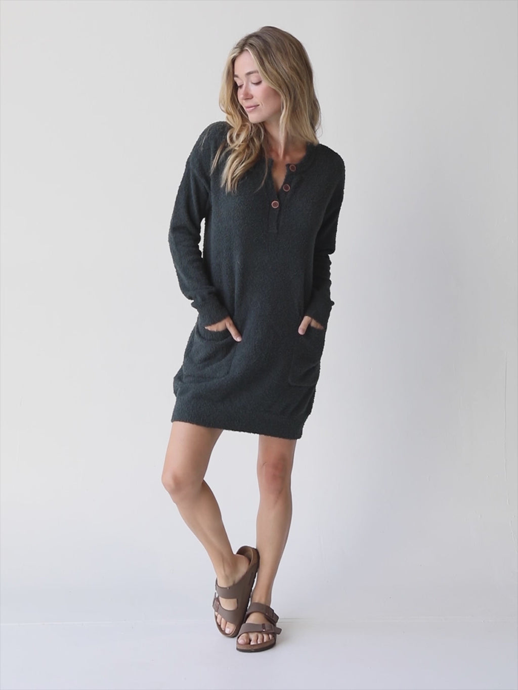 Cozy Up Dress - Charcoal-view 5