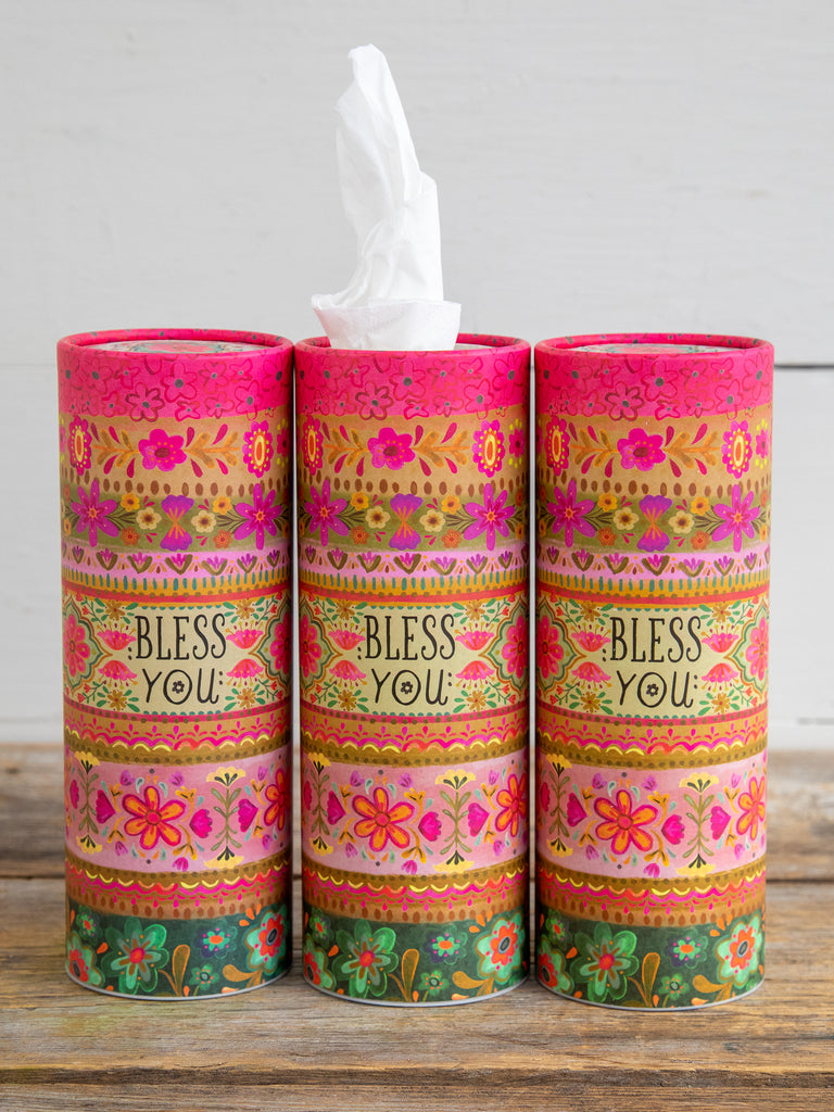 Car Tissues, Set of 3 - Bless You Pink Border-view 2